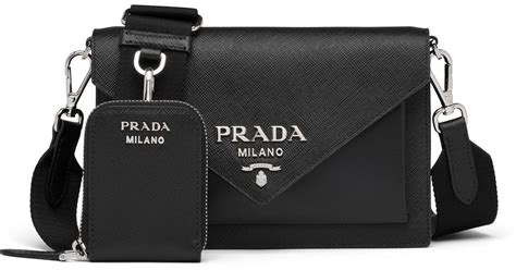 prada handbag pre owned soft envelope outside pockets|Prada 3 in 1 bag.